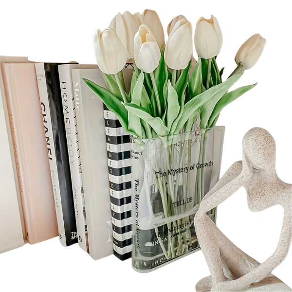 Book Shaped Vase, Clear Acrylic Book Vase.