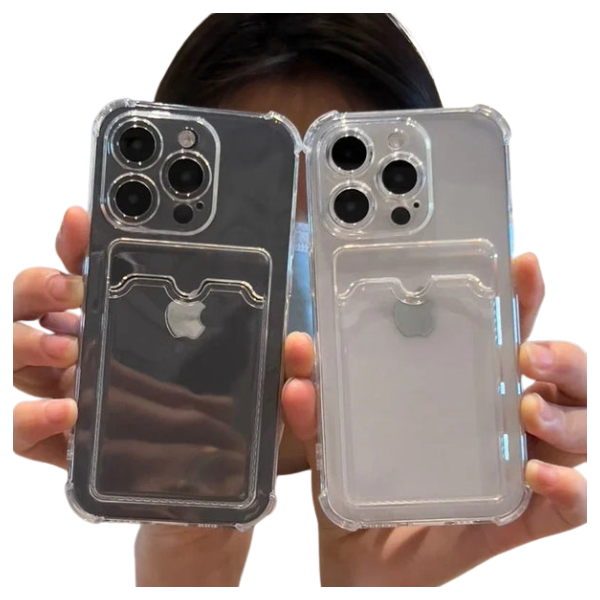 Protección de lujo: Fundas transparentes y suaves para tarjetas para iPhone: elegancia y seguridad para todos los modelos"