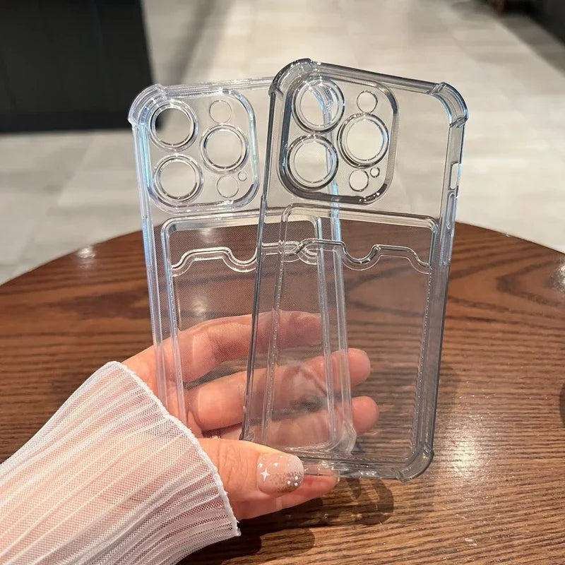 Proteção Luxuosa: Capas Transparentes de Cartão Macio para iPhone - Elegância e Segurança para Todos os Modelos"