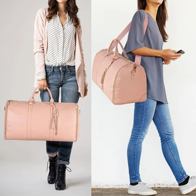 Viaje con estilo: la bolsa de viaje de gran capacidad para mujer es multifuncional y tiene múltiples compartimentos. 