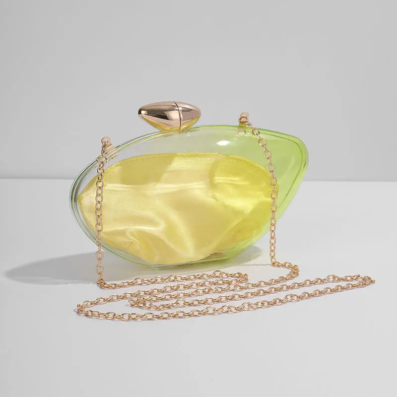 Bolsa de ombro de corrente transparente feminina, crossbody, luxo,  VIP, forro, tendência, 2024