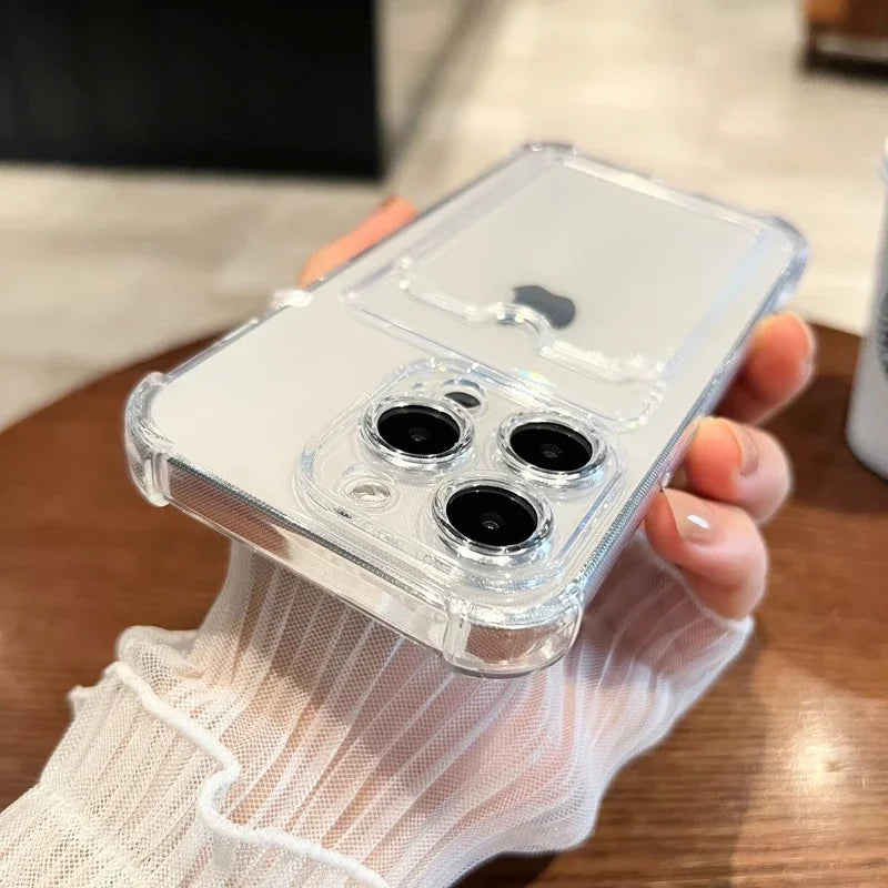 Proteção Luxuosa: Capas Transparentes de Cartão Macio para iPhone - Elegância e Segurança para Todos os Modelos"