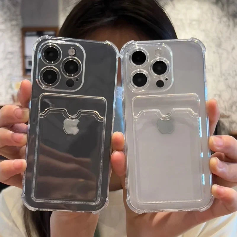 Proteção Luxuosa: Capas Transparentes de Cartão Macio para iPhone - Elegância e Segurança para Todos os Modelos"